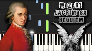 Mozart  Lacrimosa Requiem  Piano Tutorial Synthesia Download MIDI [upl. by Zelle951]