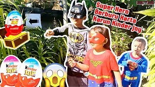 SUPERHERO FOR KIDS MENCARI HARTA KARUN KINDER JOY SURPRISE DI SEKITAR HALAMAN RUMAH [upl. by Feinberg]