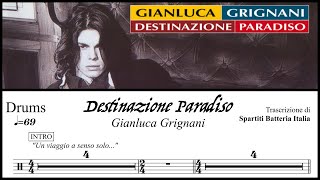 Destinazione Paradiso  Gianluca Grignani drumless  spartito PDF [upl. by Refannej]