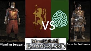 Bannerlord T5 Troop Comparison  Vlandian Sergeant Vs Battanian Oathsworn [upl. by Ailimaj583]