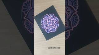 Neon Mandala Art on Black Paper with Sakura Gelly Roll Pens l Satisfying Art Video mandalas shorts [upl. by Ellecrag668]