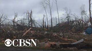 Death toll rises as apparent tornado hits Alabama [upl. by Ayotol]