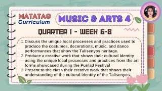 Matatag Music amp Arts 4 Quarter 1 Week 68 [upl. by Arahas]