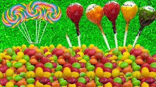 Soft and chewy chocolate lollipops ASMR unpacking and satisfied video of biggest lollipops [upl. by Dyann]