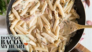 Penne Alfredo with Bacon and Sun Dried Tomato [upl. by Rabelais]