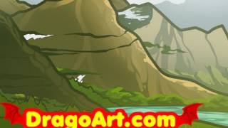 How to Draw Mountains For Kids Draw Mountains Step by Step [upl. by Sams]