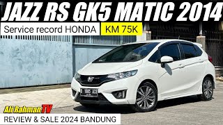 JAZZ RS GK5 MATIC TAHUN 2014 WARNA PUTIH di BANDUNG  Ali Rahman TV [upl. by Gabbert]