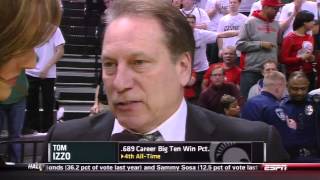 Tom Izzo angry during halftime interview Ohio State [upl. by Hudis]