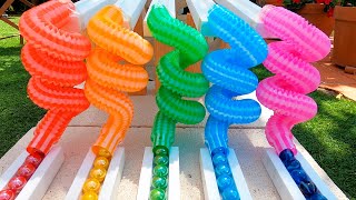 Marble Run Race ASMR Colorful Pop Tubes [upl. by Emoryt]