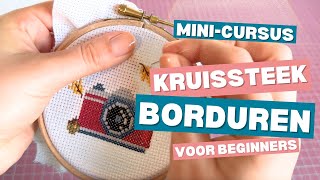 Leren Borduren Makkelijk beginnen met kruissteek gratis minicursus [upl. by Amandy27]