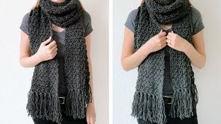 FAST CROCHET SCARF  FREE PATTERN [upl. by Aynnat637]