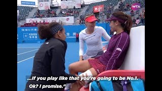 Maria Sharapovas kind words to injured Wang Xinyu [upl. by Bron]