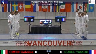 Vancouver 2022 Finale épée hommes seniors Italie France [upl. by Tati142]