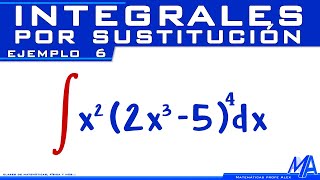 Integrales por Sustitución  Cambio de variable  Ejemplo 6 [upl. by Efthim]