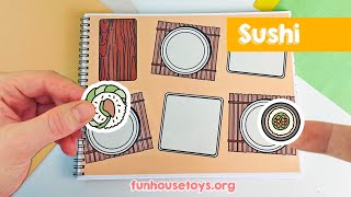 Cooking Book Sticker Activity Walkthrough  Fun Sticker Play with Sushi Rolls and Chopsticks [upl. by Amann]