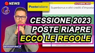 CESSIONE DEL CREDITO Superbonus 110 ultime notizie  POSTE ITALIANE riapre ecco i requisiti [upl. by Ardnaik]