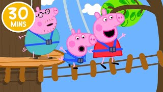 Peppas Wobbly Bridge Challenge 🐽  Peppa Pig Full Episodes [upl. by Ikcim161]