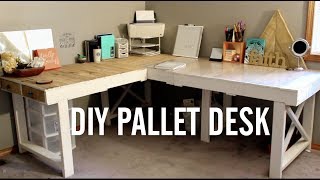 DIY Pallet Desk   Upcycling Pallets [upl. by Salome]