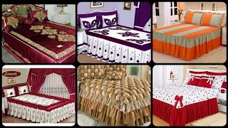 Most beautiful frill bed sheet designs  elegant Designer bed sheets embroidered bed sheet designs [upl. by Marni]