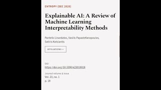 Explainable AI A Review of Machine Learning Interpretability Methods  RTCLTV [upl. by Carina]