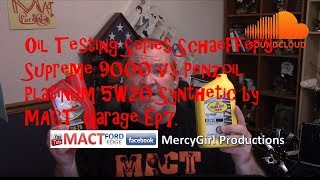 Oil Testing Series Schaeffers Supreme 9000 vs Penzoil Platinum 5W20 Synthetic by MACT Garage Ep7 [upl. by Ysiad379]