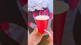 Use disposable gloves and paper cups to make a fun rooster during the holidays and it can also [upl. by Ardnaed]