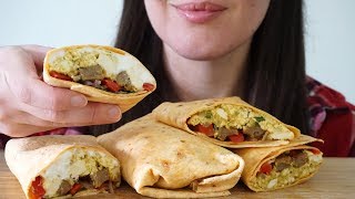 ASMR Eating Sounds Breakfast Burritos No Talking [upl. by Xaviera]