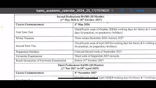 NCISM ACADEMIC Calendar 202425 Batch  BAMS BHMS BUMS Academic Calendar New Batch 202425 [upl. by Ydorb]