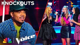 Sister Trio Sorelle Sings The Jacksons quotBlame It On the Boogiequot  The Voice Knockouts  NBC [upl. by Akinert]