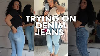 4K Denim Jeans Try on Haul  Trying on Jeans 💕 [upl. by Otilia]