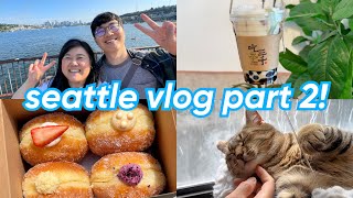 seattle vlog part 2 😻 sooo much food cat cafe  exploring bellevue 💕 [upl. by Avlasor]