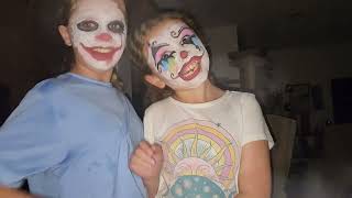 Halloween face painting fun Creepy clowns and little cats Happy Halloween goava2539 [upl. by Feeley]