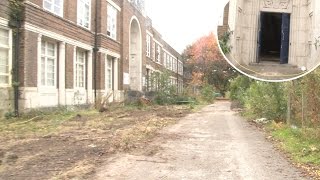 B Roll  Walk around abandoned Rock Ferry High School on Wirral Merseyside [upl. by Neelloc]