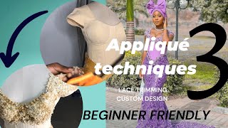 lace appliqué techniques for beginners [upl. by Ijic]