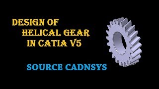 Design of helical gear for beginners in catia V5 [upl. by Ednihek]