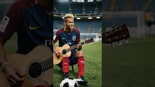 Famous Footballers Play Guitar shorts football football ronaldo messi mbappe neymar [upl. by Aimekahs]