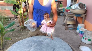 baby monkey jalie Stand up and eat cake with [upl. by Sudhir682]