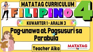 MATATAG Filipino 4 Grade 4 Kuwarter 1 Aralin 3 Pagunawa at Pagsusuri sa Parabula [upl. by Freddy]