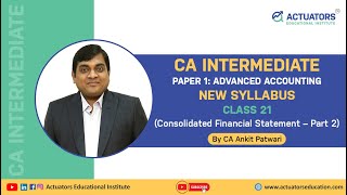 CA Intermediate Advance Accounting Class 21  Consolidated Financial Statements  Part 2 [upl. by Ajssatsan]