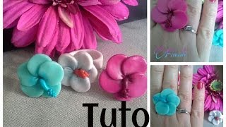 tuto fimo fleur polymer clay flower [upl. by Fawne]