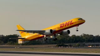 DHL Boeing 757200  Takeoff  Malta International Airport [upl. by Tsenrae]