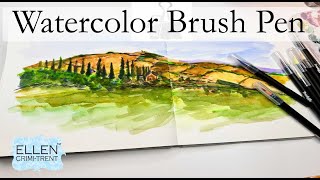 Watercolor Brush Pen Landscape [upl. by Nawed]