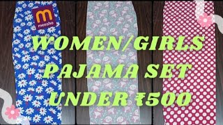 meesho womengirls pajama set pack of 4 under ₹500 [upl. by Gradeigh165]