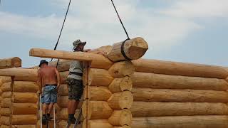 Montage eines HolzhausesBlockhausesNaturstammhaus Planung in Deutschland Produktion in Russland [upl. by Hillyer243]