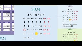 2024 January Calendar Sri Lanka With Holidays  නිවාඩු දින සහිත සම්පූර්ණ දින දර්ශනයකැලැන්ඩරය නොමිලේ [upl. by Caty179]