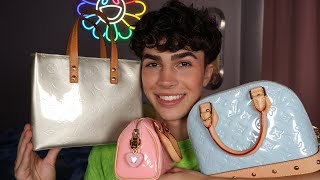 ASMR Bag Collection👜 bagpurse tapping scratching sounds [upl. by Omsoc]