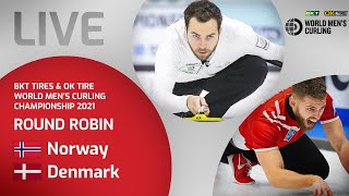 Norway v Denmark  Round Robin  World Mens Curling Championship 2021 [upl. by Man77]