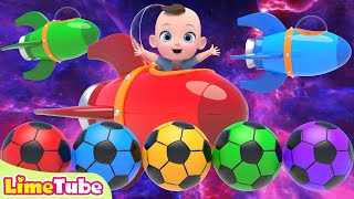 5 color spaceship  Seven Steps amp Skip to My lou  Nursery Rhymes  Kindergarten  LimeAndToys [upl. by Schurman]