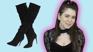 High heels Try on The longest black boots [upl. by Agnola]