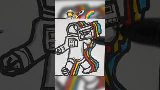 Satisfying 🧑‍🚀🚀🌈 shorts art drawing emoji trending [upl. by Vanden]